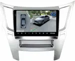 Магнитола для Subaru Legacy 5, Outback 4 2009-2014 (левый руль, рамка серебро) - Teyes CC3-2K-360 монитор 9.5" 2K QLED на Android 10, Быстрая, CarPlay, 4G SIM-слот, 4 камеры в комплекте