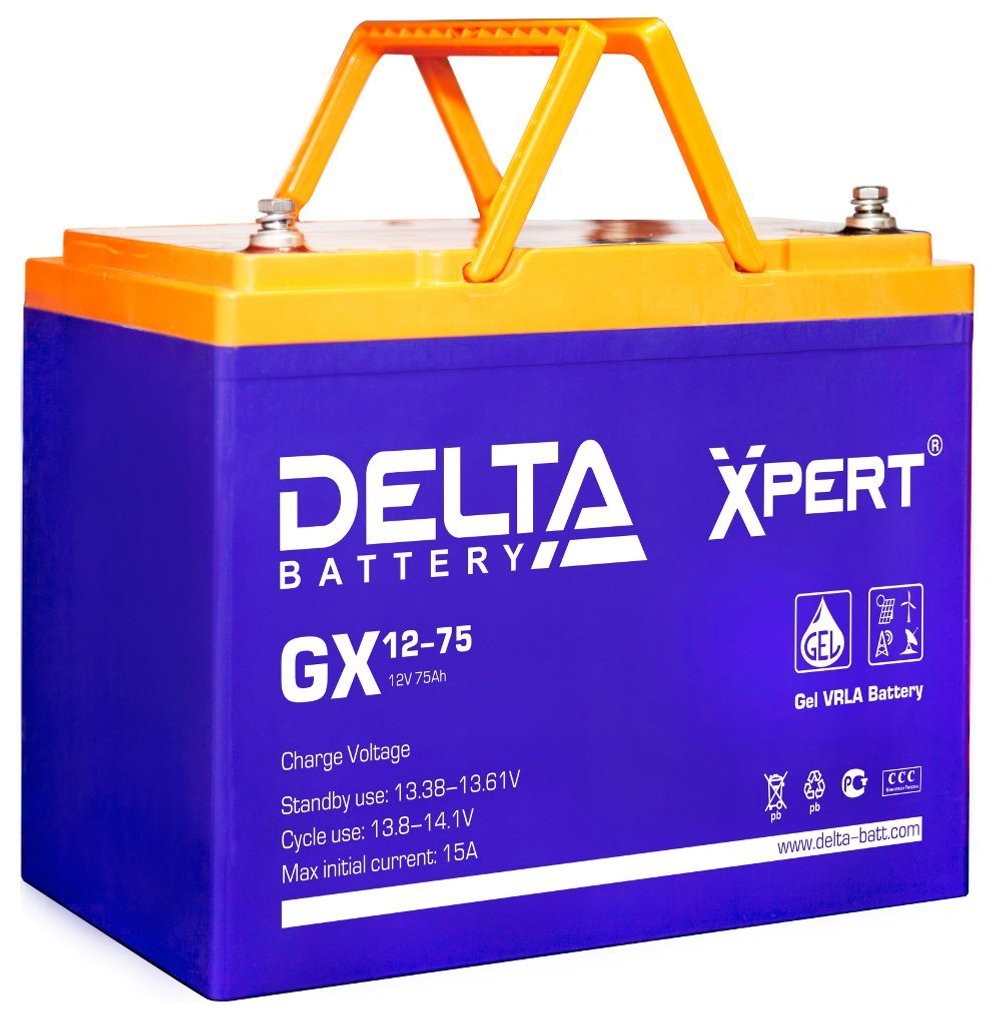 GX 12-75 Delta Аккумулятор герметичный свинцово-кислотный