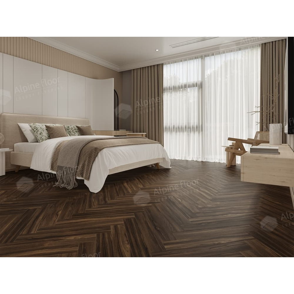 Ламинат Alpine Floor Herringbone 12 12 мм Орех Сицилия 1.32 м2