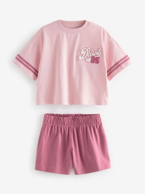 Пижама для девочки Next 195-938, 3 шт., Розовый, Бежевый