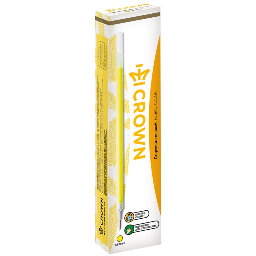Стержень гелевый Crown "Hi-Jell Color" розовый, 138мм, 0,7мм