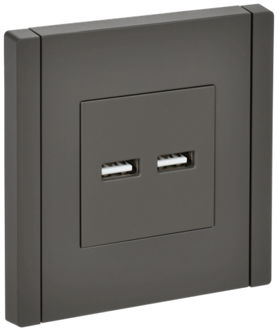 FORTE&PIANO Розетка USB A+A 3,1А FP349 серый IEK