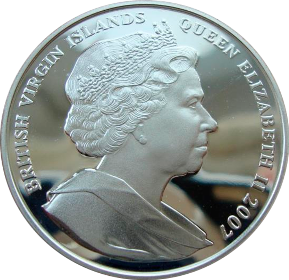 Британские Виргинские о-ва 10 долларов 2007 Король Эдуард I Короли и королевы Англии Серебро