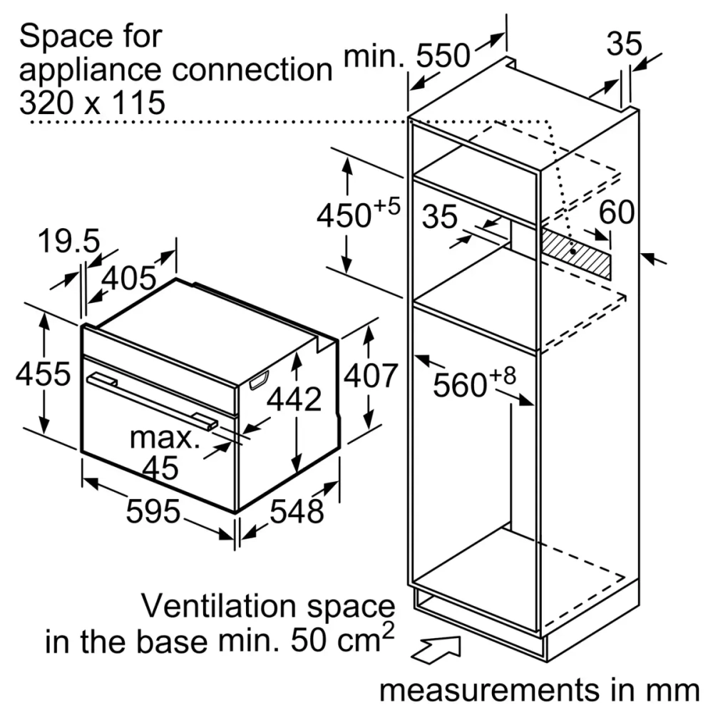 Компактный духовой шкаф Bosch CMG633BW1
