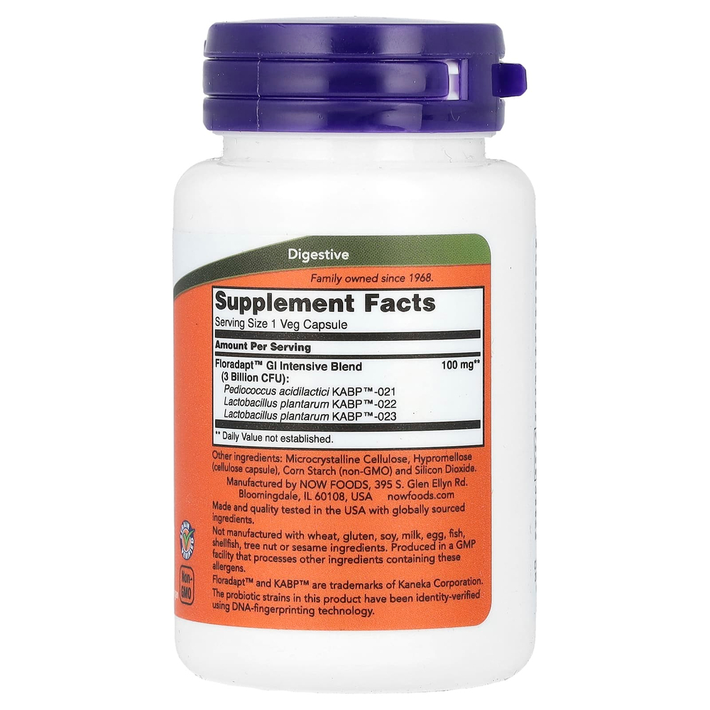 NOW Foods, Поддержка кишечных бактерий, 60 растительных капсул