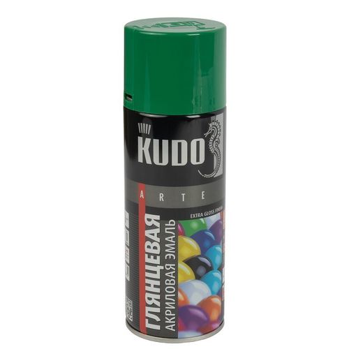 Эмаль универсальная акриловая KUDO RAL 6016 темно-зеленая высокоглянцевая 520 мл