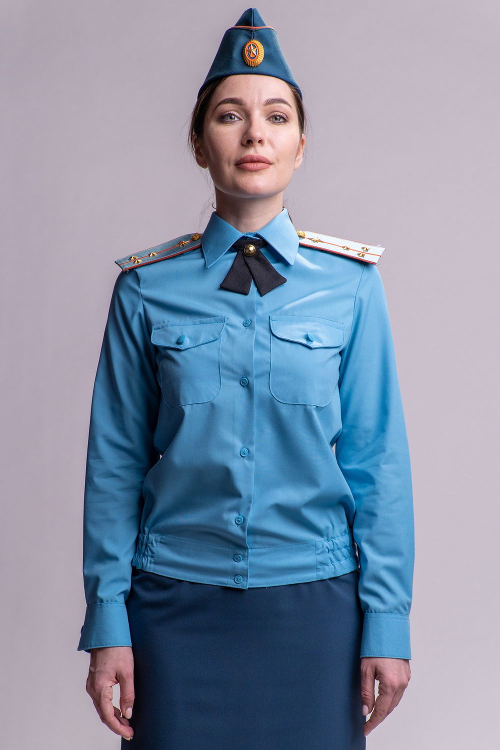 Рубашка МЧС женская голубая, длинный рукав