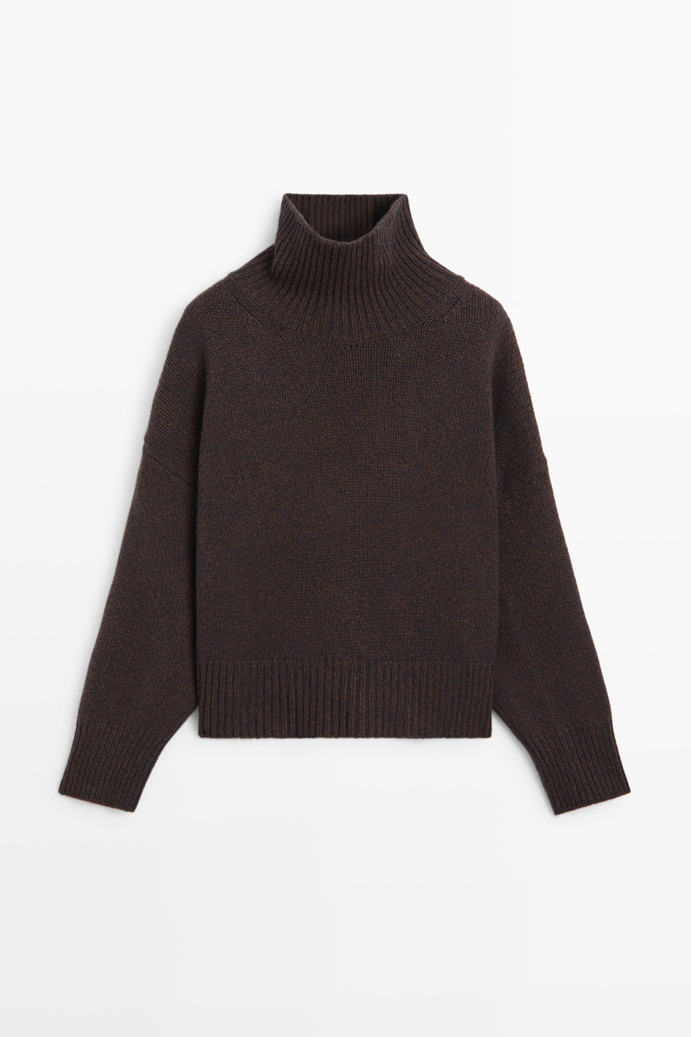Massimo Dutti Свитер оверсайз из 100% шерсти, коричневый
