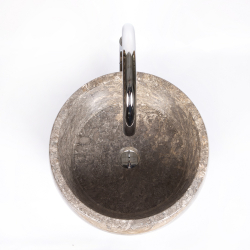 Раковина напольная из мрамора Round Midle Big Grey MN-01708 (45*45*90 см)