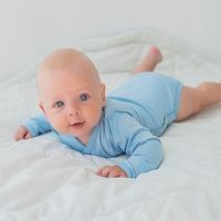 Боди-кимоно с длинным рукавом "Светлый деним" 0+