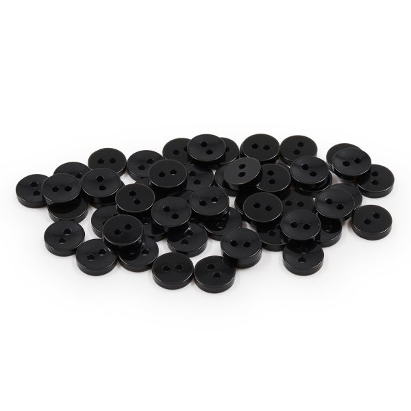 Пуговицы 2 прокола 14L=9 мм, (Black (черный)), NE74, 144 шт