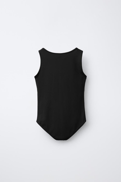 ZARA БОДИ ИЗ ПОЛИАМИДА С УЗЛОМ, ЧЕРНЫЙ