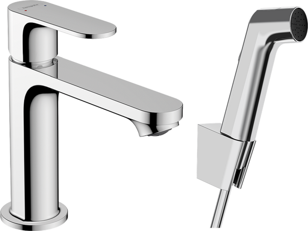 Смеситель для раковины Hansgrohe Rebris S 110, с душем бидетте, шлангом 160 72215000