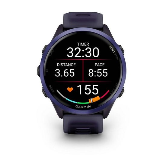 Garmin Forerunner 570 47 мм — Алюминий цвета индиго с полупрозрачным ремешком цвета имперского пурпура/индиго