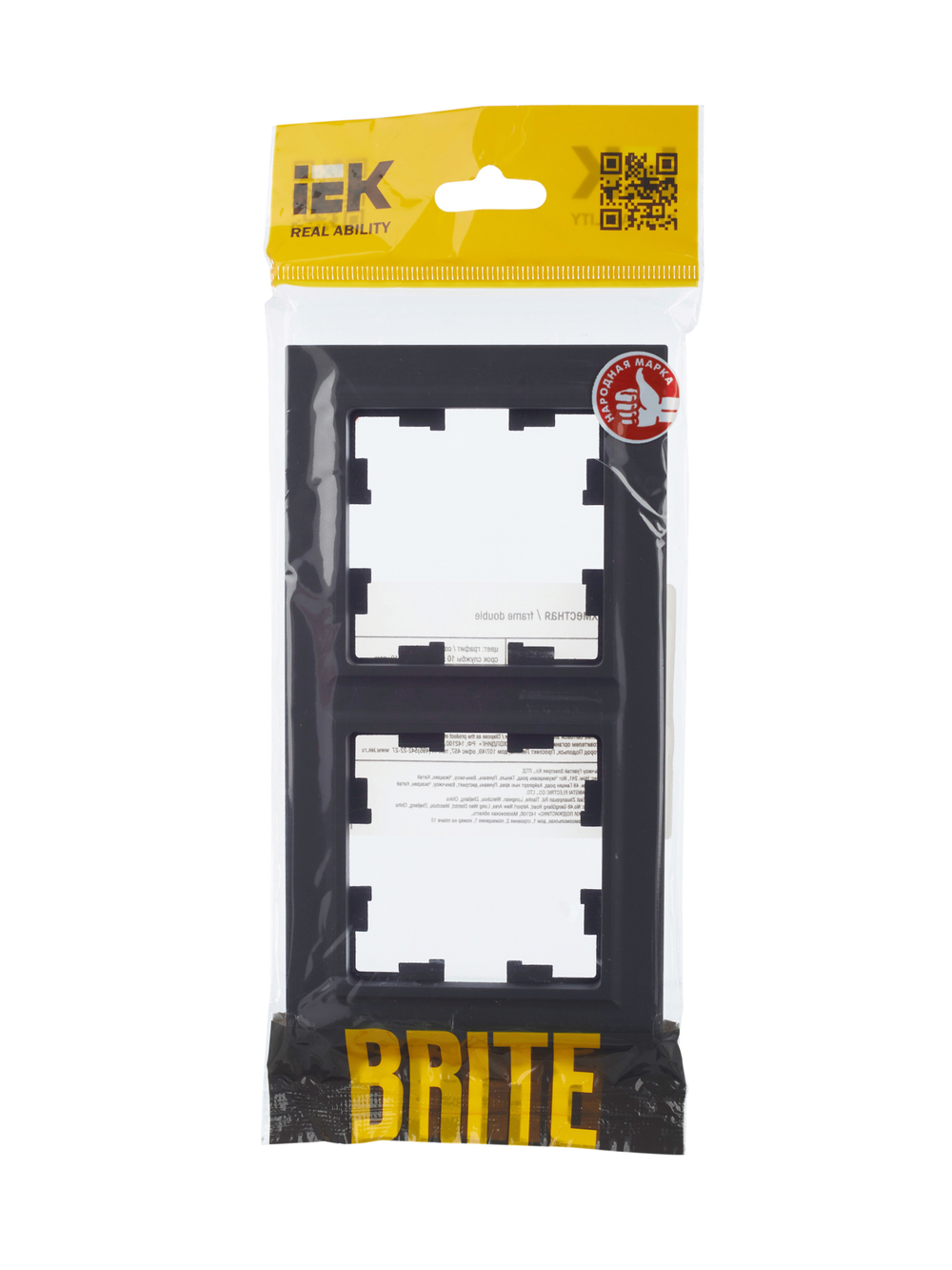 BRITE Рамка 2-местная РУ-2-БрГ графит IEK