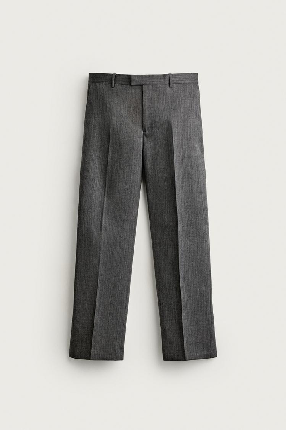 ZARA КОСТЮМНЫЕ БРЮКИ RELAXED FIT ИЗ 100% ШЕРСТИ, АНТРАЦИТОВО-СЕРЫЙ