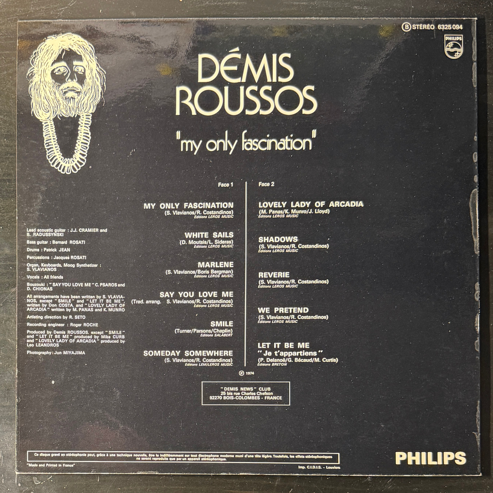 Demis Roussos ‎– My Only Fascination (Франция 1974г.)