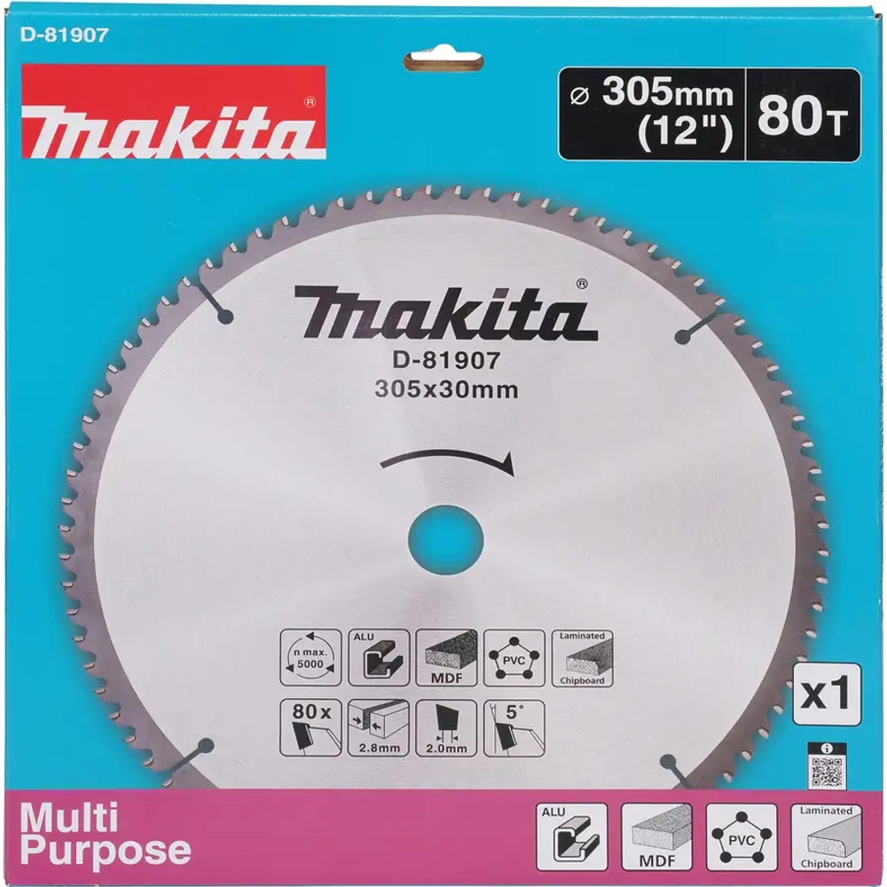 Пильный диск универсальный 305x30x2,8/2x80T Makita D-81907
