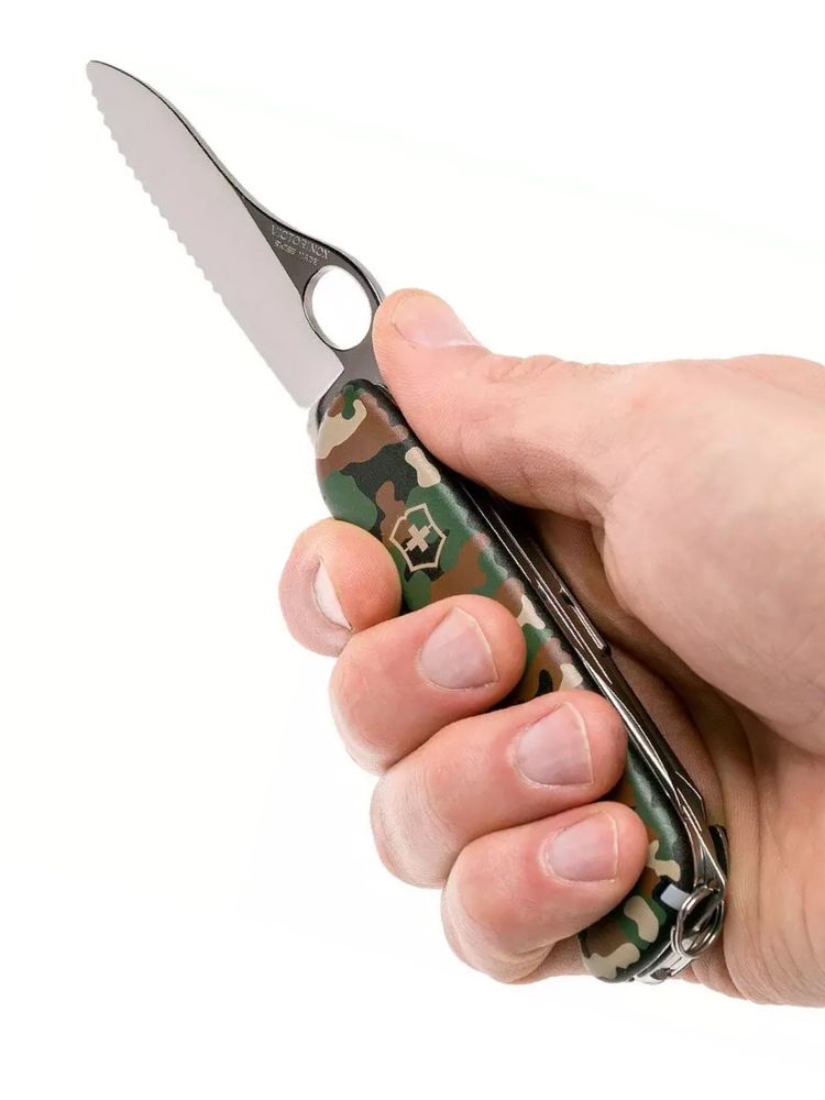 Нож перочинный VICTORINOX Trailmaster One Hand, 111 мм, 12 функций, с фиксатором лезвия, камуфляж