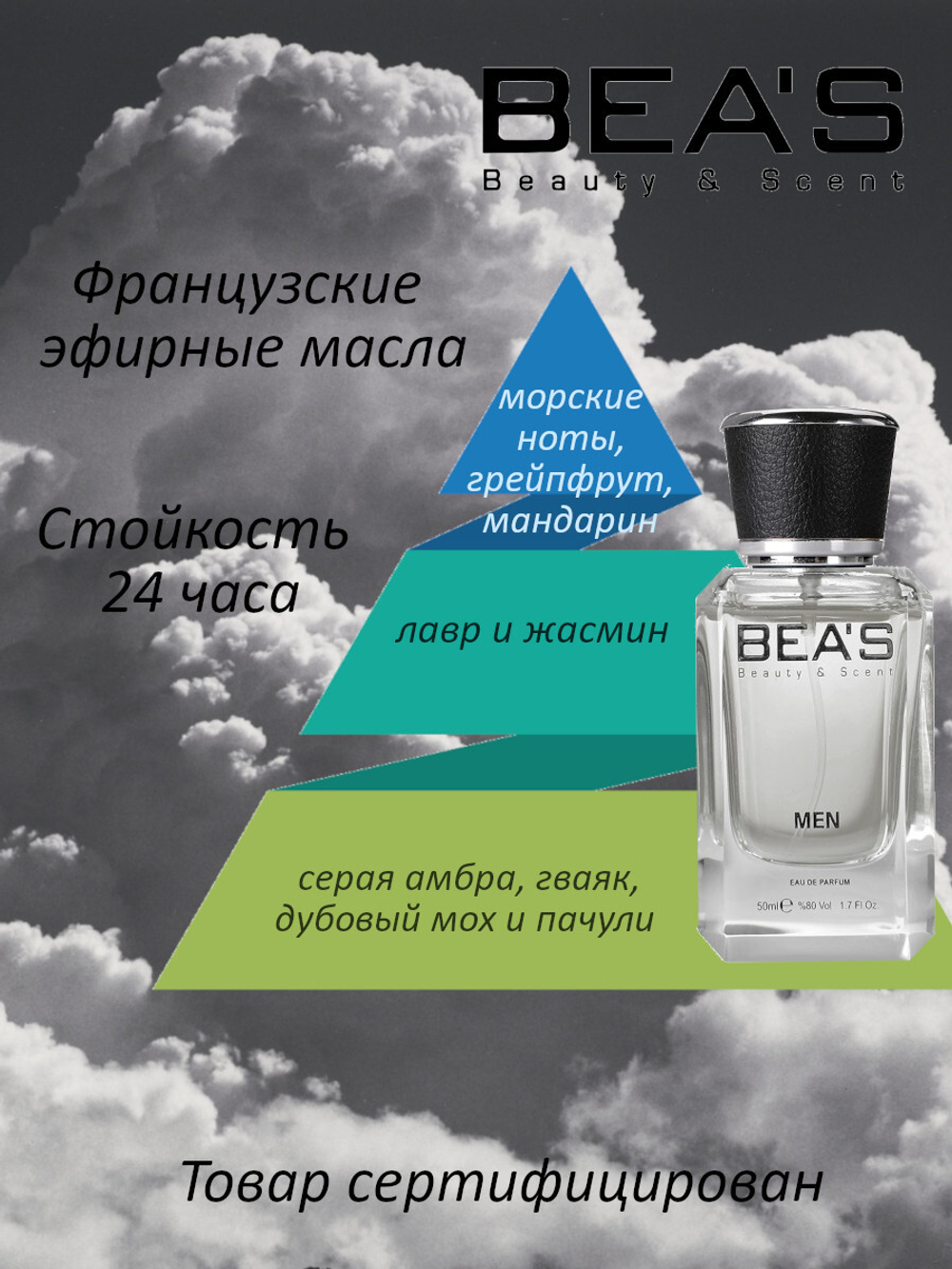 Invictus / Инвиктус мужские духи BEA'S MEN M214, флакон 50мл