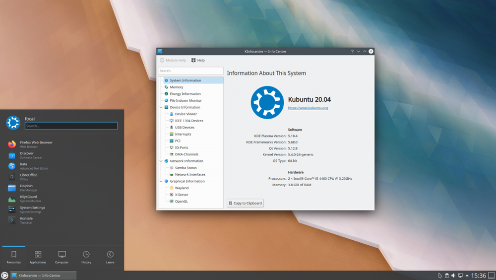 Kubuntu 20.04 на USB
