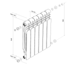 Биметаллический радиатор Royal Thermo Revolution Bimetall 500 (8 секции)