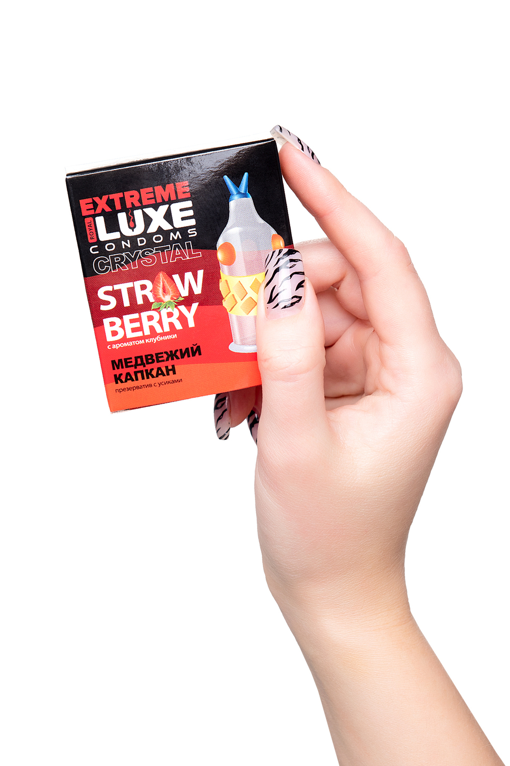 Презервативы Luxe, extreme, «Медвежий капкан», клубника, 18 см, 5,2 см, 1 шт.