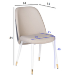 Стул Garda Decor экокожа бежевая, серая 63*51*84 см, белые ножки