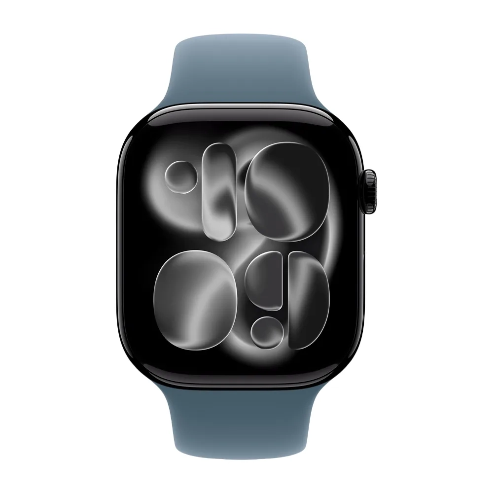 Умные часы Apple Watch Series 11 GPS, 46mm, Jet Black Aluminium Case with Anchor Blue Sport Band, S/M
