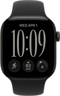 Apple Watch Series 12, 42 mm, GPS, Black Aluminum, Black Sport Band, S/M