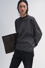 Хлопковый топ с длинными рукавами бокси - H&M