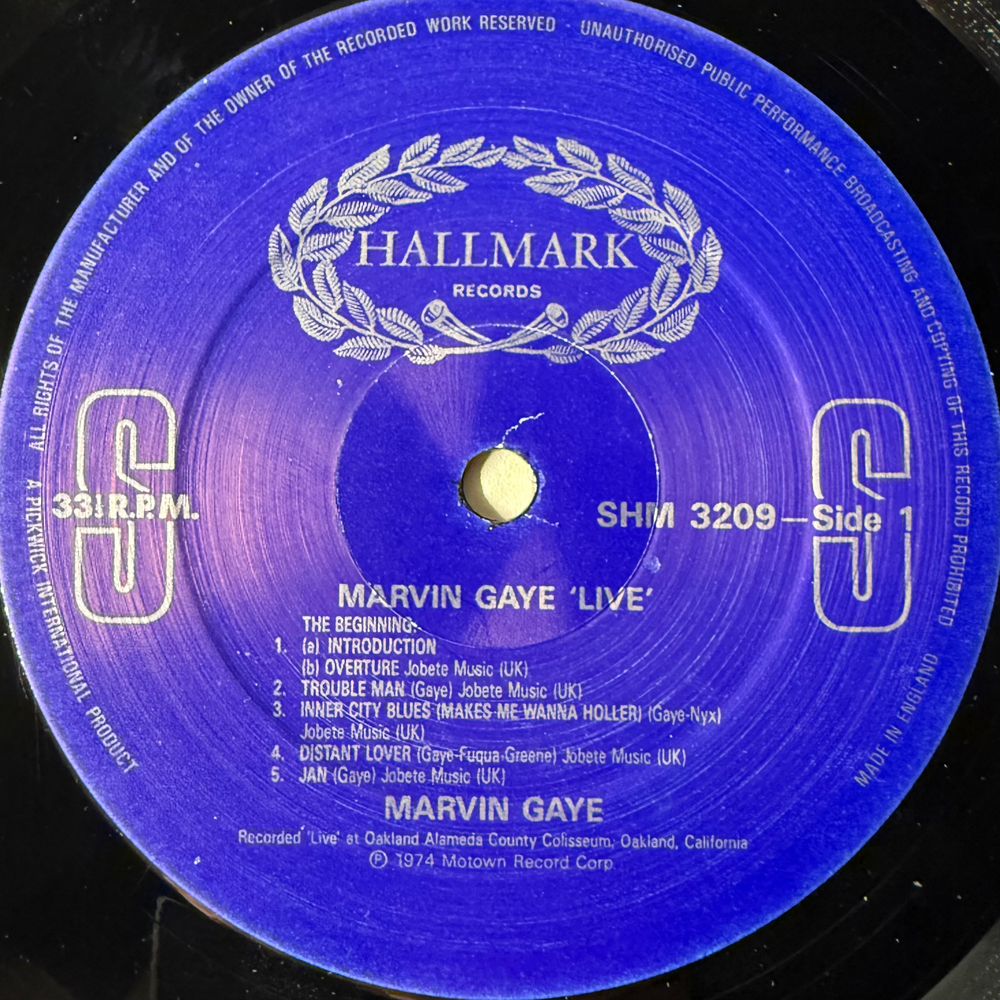 Marvin Gaye ‎– Marvin Gaye Live (Англия 1987г.)