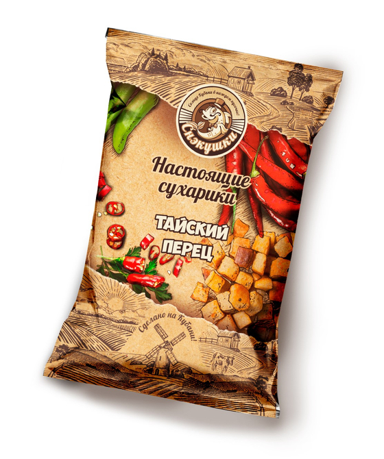 Сухари пшен. СНЭКУШКИ Тайский перец 80г(16шт)