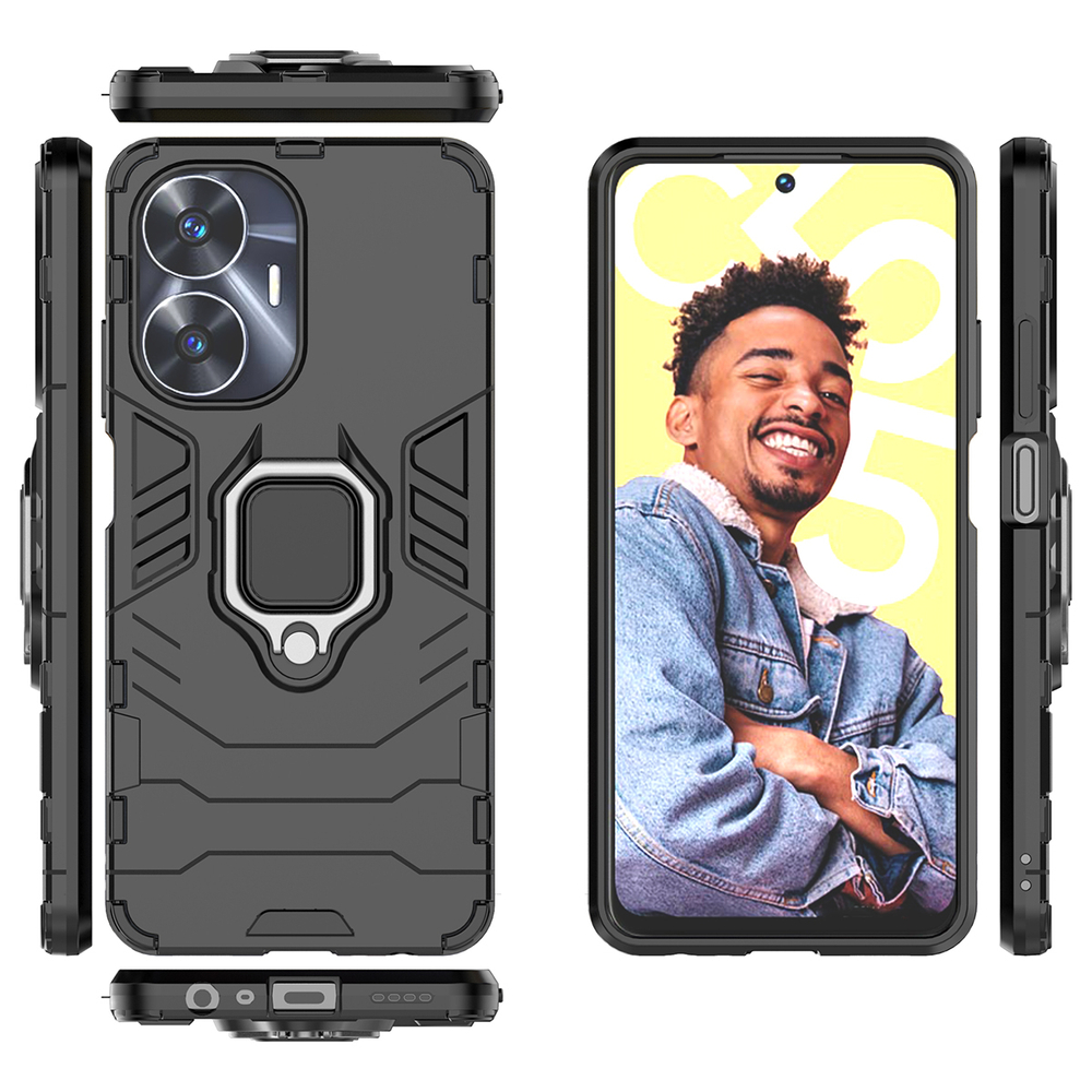 Противоударный чехол с кольцом Panther Case для Realme C55