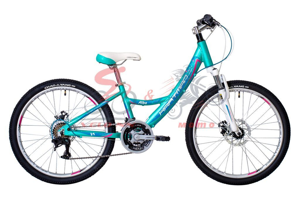 Велосипед Hartman 24" Alba PRO Disk Basis.рама 12.5, бирюзов/голубой