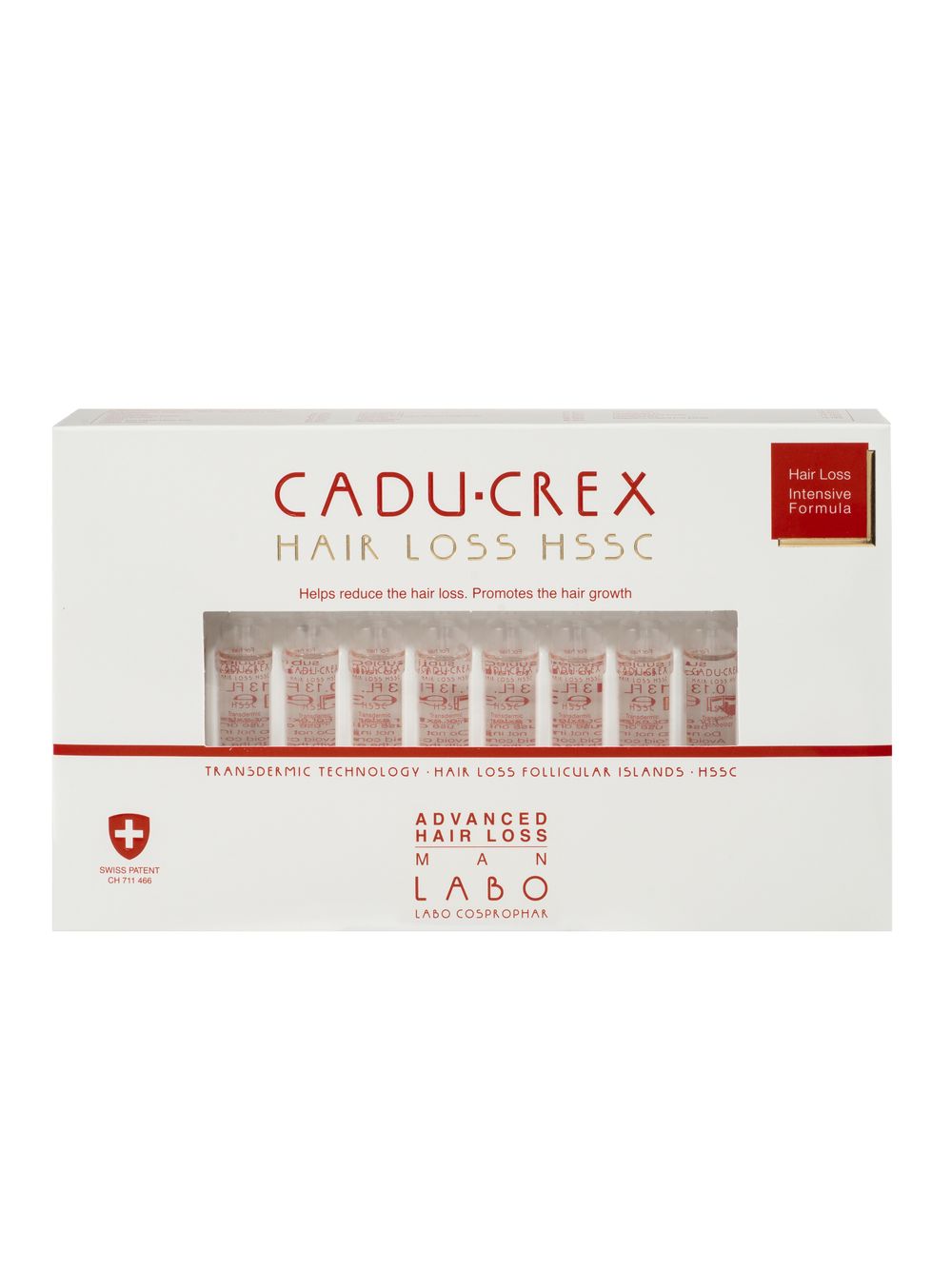 LABO CADU-CREX HSSC Advanced при прогрессирующем выпадении волос, 20 ампул, для мужчин