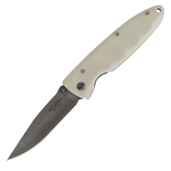 Складной нож Mcusta Damascus Classic Wave MC-0015D c клинком из стали VG-10 San Mai (Laminated Stainlesss Damascus) рукоять Corian