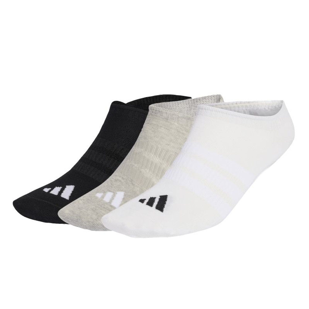 Теннисные носки Adidas Thin & Light Sportwear No Socks 3P - medium grey heather/white/black