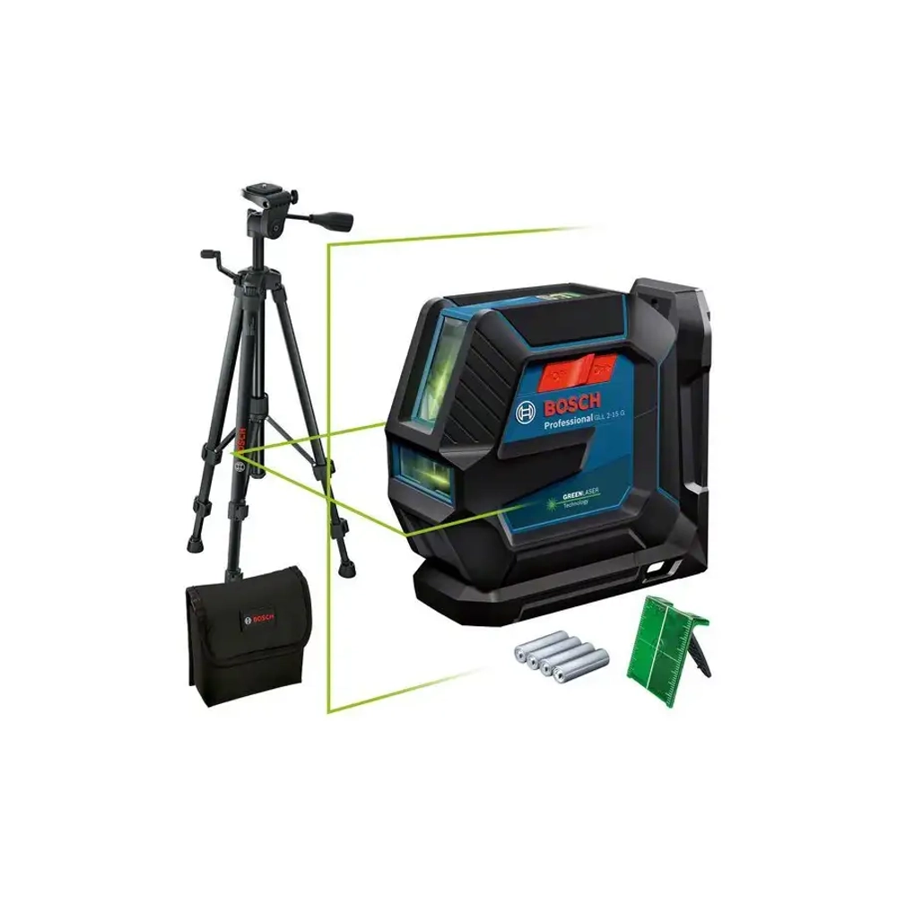 Линейный лазерный нивелир GLL 2-15 G + штатив BOSCH 0601063W01