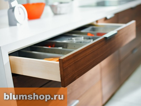 Комплект направляющих TANDEM с BLUMOTION ЧАСТИЧНОГО выдвижения, 30 кг, с замками (11-16мм)