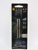 Сменный картридж для шариковой ручки Cross Medium Mini, синий, 2 шт (Из Финляндии)
