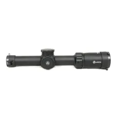 Оптический прицел ARKON Model C 1-10x24 MC9-2DMRAD - вид сбоку снизу с логотипом на барабанчике