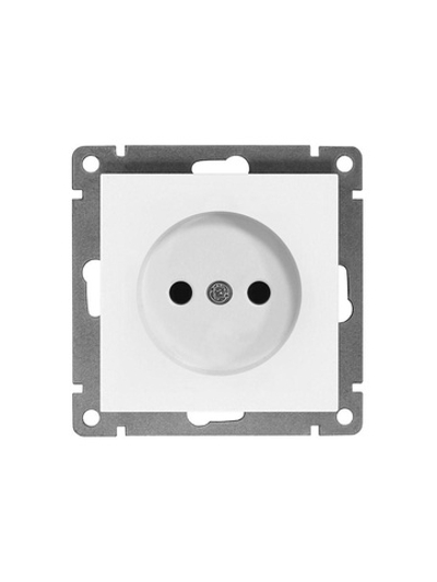 Розетка 1-м СП Афина 16А IP20 без заземл. механизм бел. Universal A0022