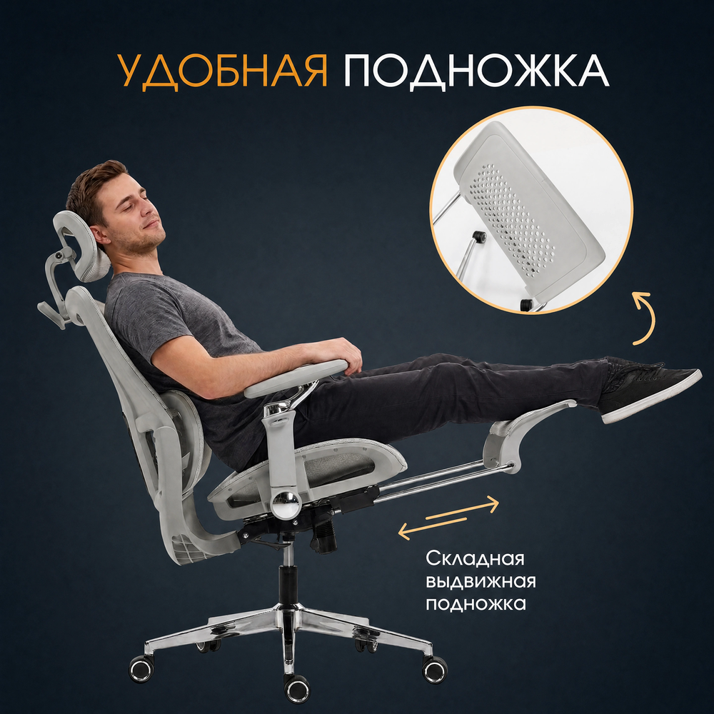 Кресло компьютерное, офисное кресло LS-918W  3D подголовник, 8D подлокотник.