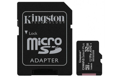Карта памяти Kingston microSDHC Canvas Select Plus Class 10 UHS-I U1 (100MB/s) 32GB + ADP