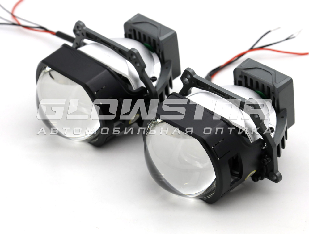 Билед модули Aozoom X9 (прямоугольные) 3.0 дюйма, 2 чипа, 6000K, 12V 52/57W, 4300/4600Lm (комплект, 2шт)