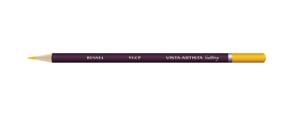 Карандаш цветной художественный заточенный, 6 шт, 221 Кадмиевый желтый средний (Cadmiun yellow medium), Vista-Artista Gallery VGCP