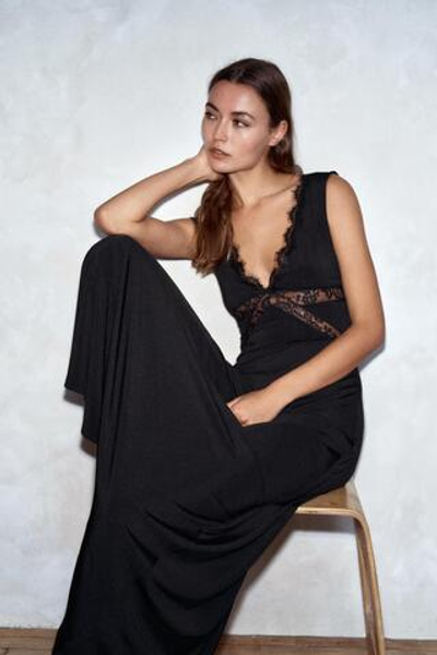 ДЛИННОЕ КОМБИНИРОВАННОЕ ПЛАТЬЕ НА БРЕТЕЛЯХ — ZARA