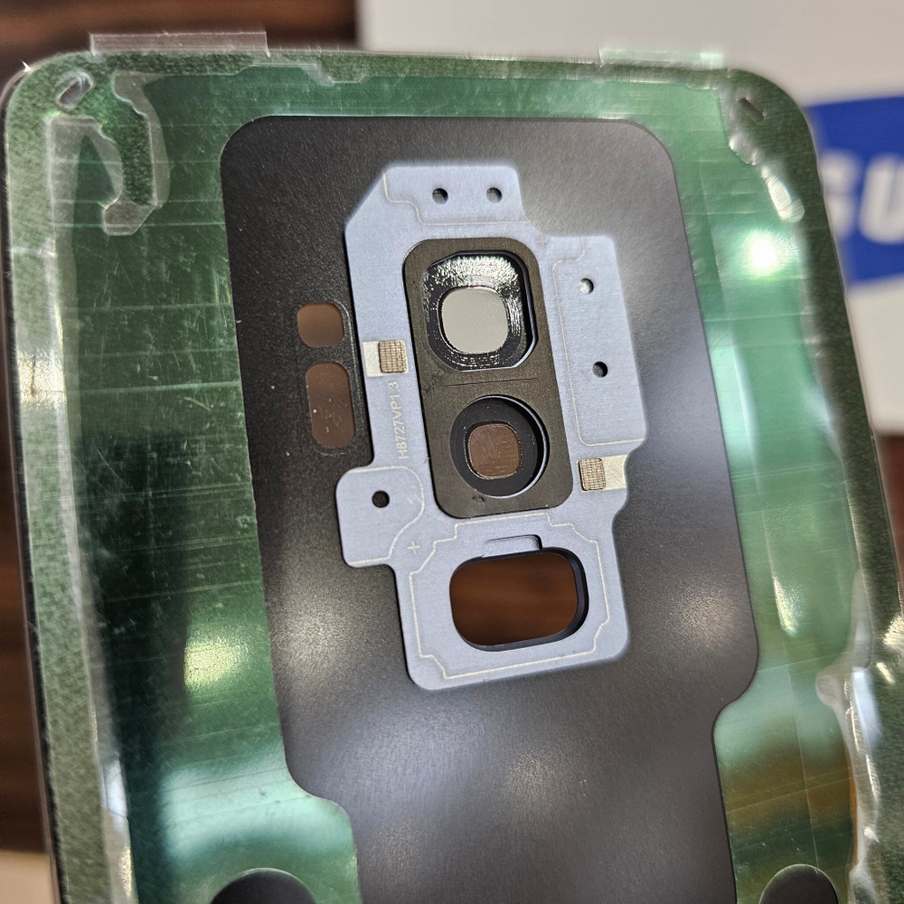 Крышка для Samsung S9 Plus - стеклянная панель "хорошее качество" (синего цвета)