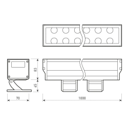 Светодиодный прожектор AR-LINE-1000XL-54W-24V RGB (Grey, 30 deg, DMX512) (Arlight, Закрытый) 023638